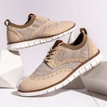 ⏰HOT SALE 50% OFF 🛒 - Men’s Premium Orthopedic Mesh Oxfords | Lace-Up Casual Dress Sneakers with Arch Support & All-Day Comfort