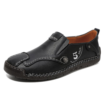 (šFree Orthotic Insolesš„)Menās Leather Slip-On Loafers ā Comfortable, Breathable & Supportive Driving Shoes with Grippy Sole for Daily Wear