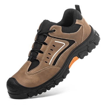 HOT SALE! Men’s Leather Steel Toe Work Shoes – Arch Support, Puncture-Resistant, Wide Toe, Slip-Resistant & Durable Safety Boots for Heavy-Duty Jobs