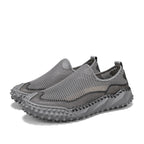 ⏰Fresh Steps – 50% OFF🛒 Men's Slip-On Orthopedic Casual Walking Shoes – Breathable Mesh, Leather Trim, Arch Support & Non-Slip Rubber Sole for Outdoor Trekking