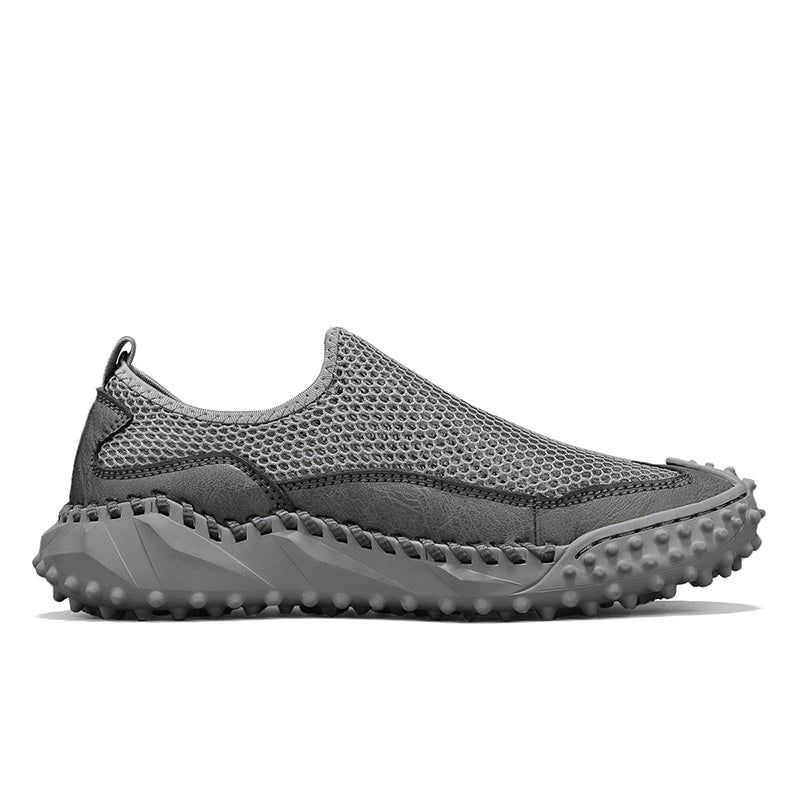 ⏰Fresh Steps – 50% OFF🛒 Men's Slip-On Orthopedic Casual Walking Shoes – Breathable Mesh, Leather Trim, Arch Support & Non-Slip Rubber Sole for Outdoor Trekking