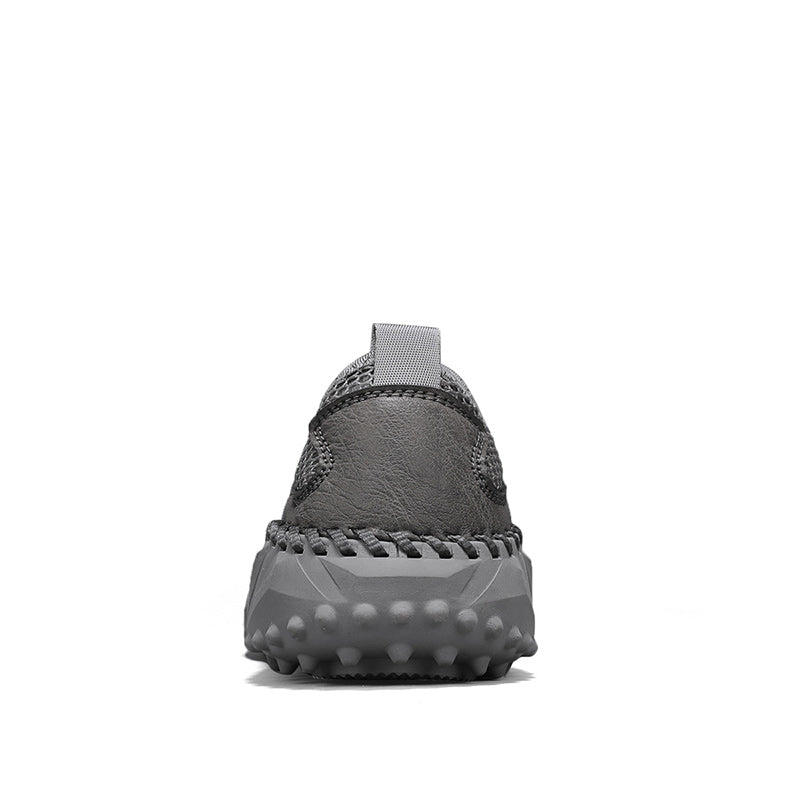 ⏰Fresh Steps – 50% OFF🛒 Men's Slip-On Orthopedic Casual Walking Shoes – Breathable Mesh, Leather Trim, Arch Support & Non-Slip Rubber Sole for Outdoor Trekking