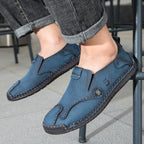 (🎁Free Orthotic Insoles🔥)Men’s Leather Slip-On Loafers – Comfortable, Breathable & Supportive Driving Shoes with Grippy Sole for Daily Wear