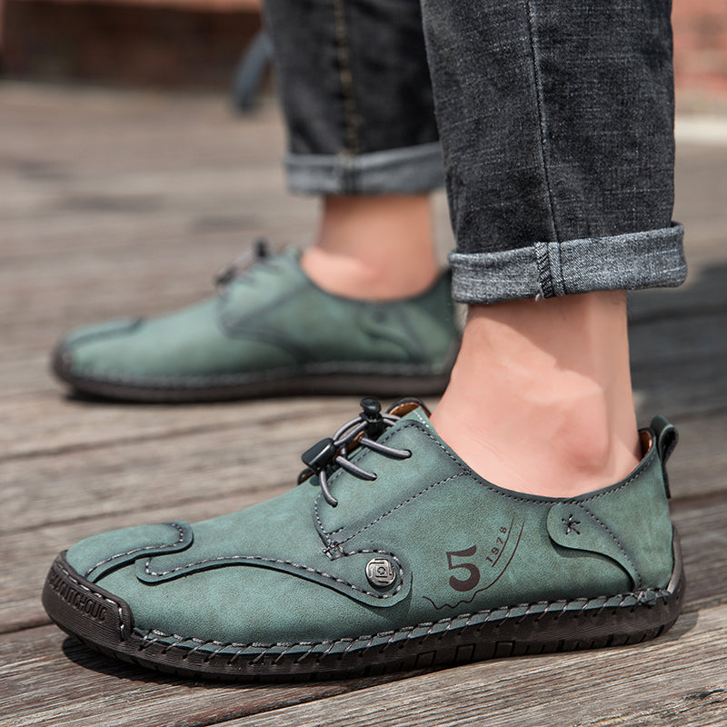 (🎁Free Orthotic Insoles🔥)Men’s Genuine Leather Outdoor Loafers – Waterproof Slip-On Hiking Shoes with Anti-Slip Sole & Breathable Comfort