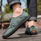 (🎁Free Orthotic Insoles🔥)Men’s Genuine Leather Outdoor Loafers – Waterproof Slip-On Hiking Shoes with Anti-Slip Sole & Breathable Comfort