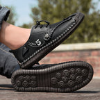 (🎁Free Orthotic Insoles🔥)Men’s Genuine Leather Outdoor Loafers – Waterproof Slip-On Hiking Shoes with Anti-Slip Sole & Breathable Comfort