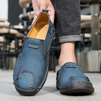 (🎁Free Orthotic Insoles🔥)Men’s Leather Slip-On Loafers – Comfortable, Breathable & Supportive Driving Shoes with Grippy Sole for Daily Wear