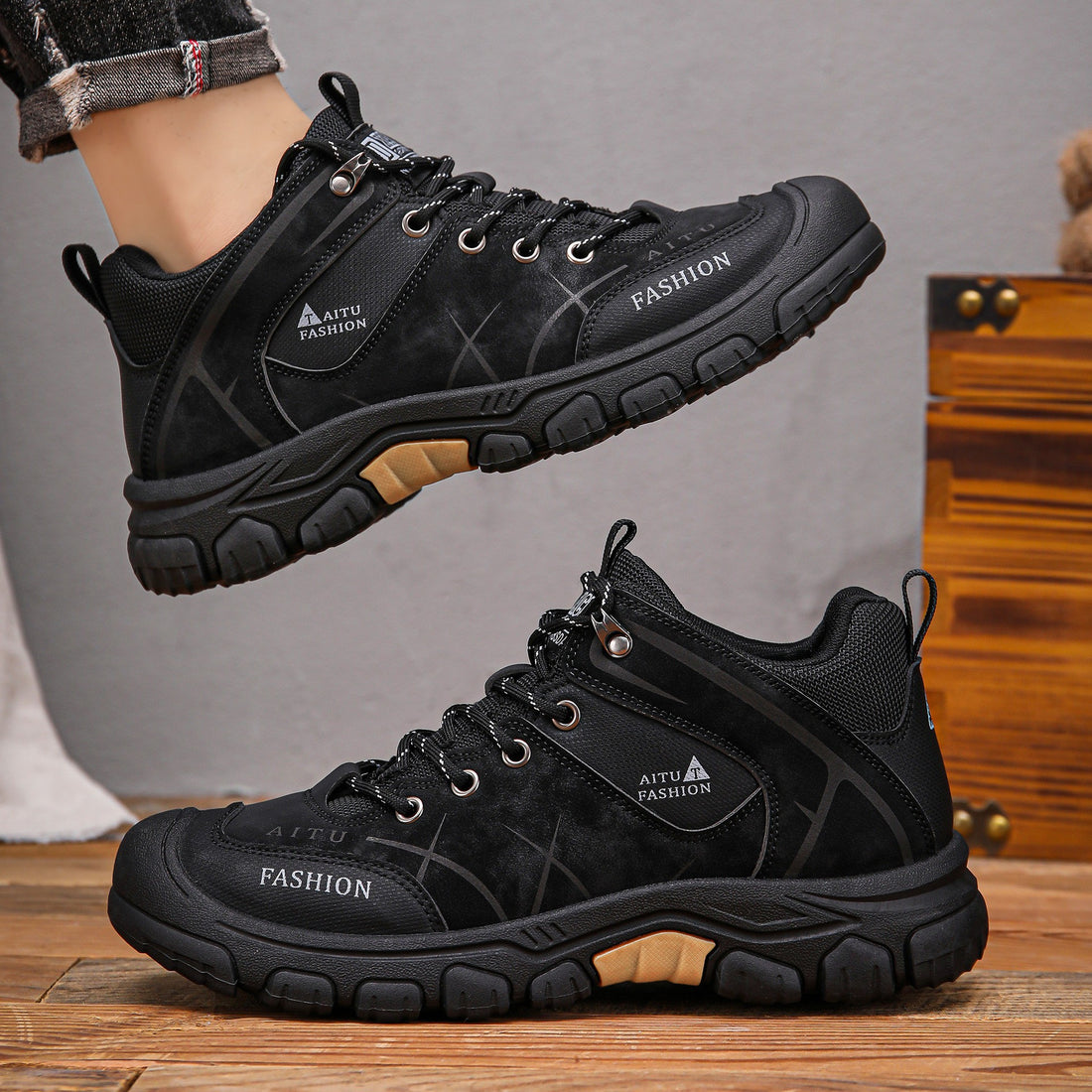 (⏰LAST DAY-70% OFF🛒)Men's Outdoor Hiking Shoes – Waterproof, Non-Slip, Puncture-Proof & Smash-Proof with Arch Support & Wide Toe – Perfect for Daily Wear & Outdoor Adventures