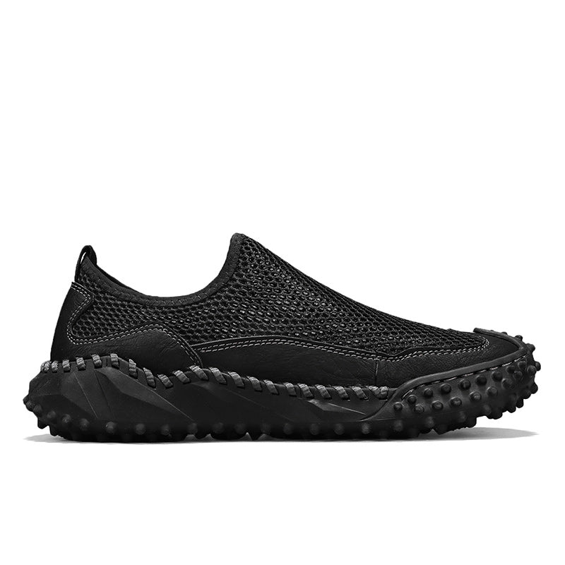 ⏰Fresh Steps – 50% OFF🛒 Men's Slip-On Orthopedic Casual Walking Shoes – Breathable Mesh, Leather Trim, Arch Support & Non-Slip Rubber Sole for Outdoor Trekking