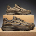 ⏰Limited Time 50% OFF🛒Men's Lace-Up Orthopedic Leather Hiking Shoes – Breathable Mesh, Durable Rubber Sole, Lightweight & Supportive