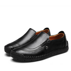 Men's Vintage British Preppy Slip-On Handmade Nappa Leather Zipper Loafers
