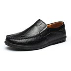 Men's Slip-on Calfskin Leather Round Toe Classic Business Penny Loafers