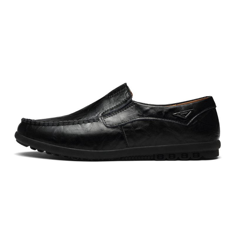 Men's Slip-on Calfskin Leather Round Toe Classic Business Penny Loafers