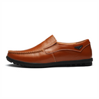 Men's Slip-on Calfskin Leather Round Toe Classic Business Penny Loafers
