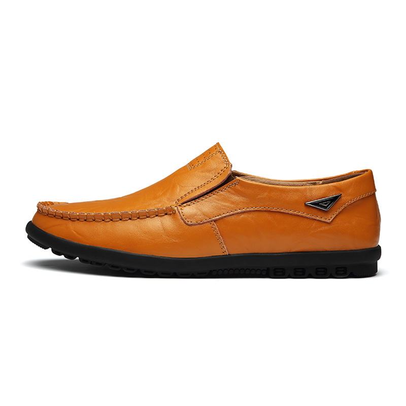 Men's Slip-on Calfskin Leather Round Toe Classic Business Penny Loafers