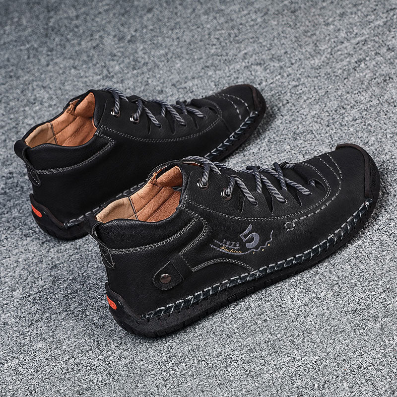 🚨70% Off! Limited Time Offer, While Supplies Last! 🚨Men's Outdoor Comfort Leather Arch Support Boots Non-slip Wear-resistant Driving Boots