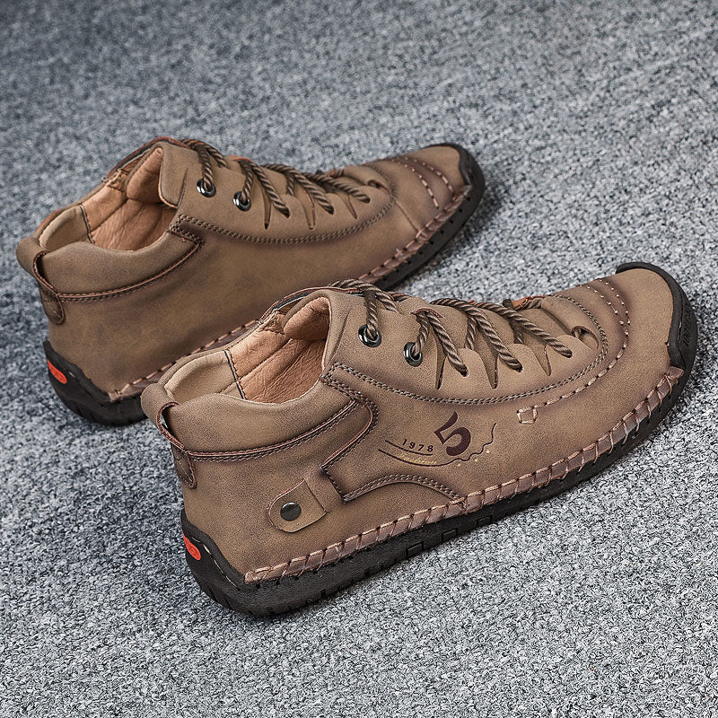 🚨70% Off! Limited Time Offer, While Supplies Last! 🚨Men's Outdoor Comfort Leather Arch Support Boots Non-slip Wear-resistant Driving Boots