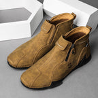 Last Day Deals 60% OFF🛒Men's Handmade Leather Orthopedic Boots with Arch Support, Wide Toe, Waterproof, Non-Slip & Durable Outdoor Footwear for Hiking, Work & Driving