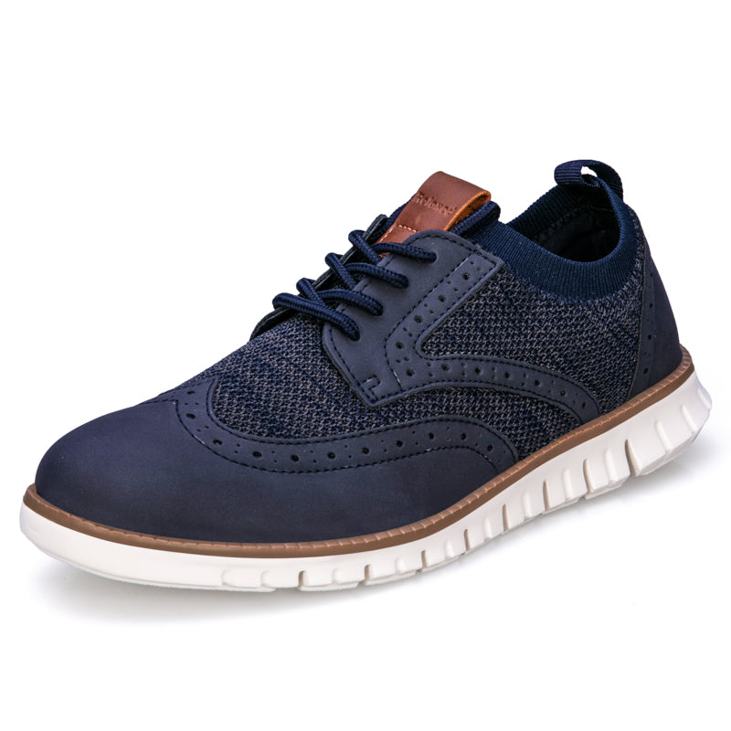 ⏰HOT SALE 50% OFF 🛒 - Men’s Premium Orthopedic Mesh Oxfords | Lace-Up Casual Dress Sneakers with Arch Support & All-Day Comfort