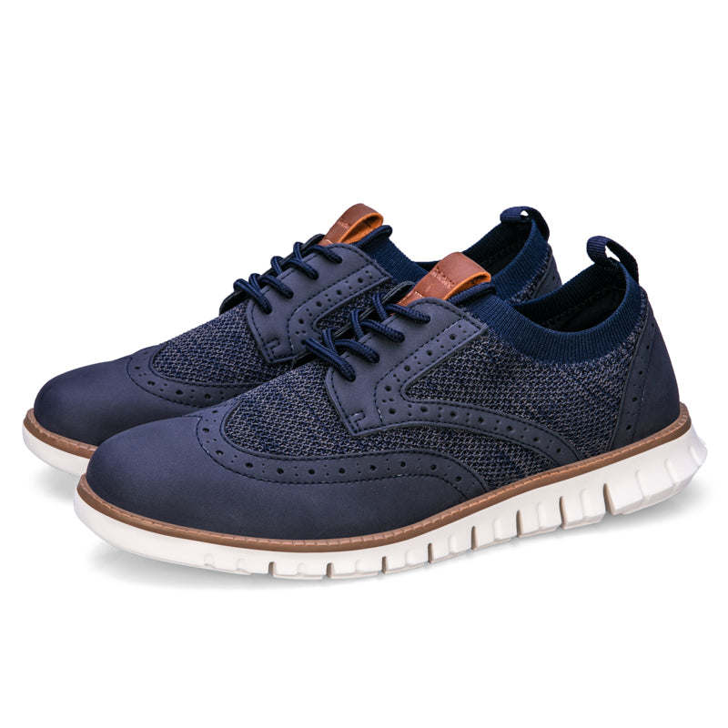 ⏰HOT SALE 50% OFF 🛒 - Men’s Premium Orthopedic Mesh Oxfords | Lace-Up Casual Dress Sneakers with Arch Support & All-Day Comfort