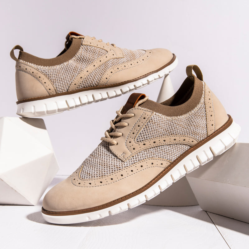 ⏰HOT SALE 50% OFF 🛒 - Men’s Premium Orthopedic Mesh Oxfords | Lace-Up Casual Dress Sneakers with Arch Support & All-Day Comfort