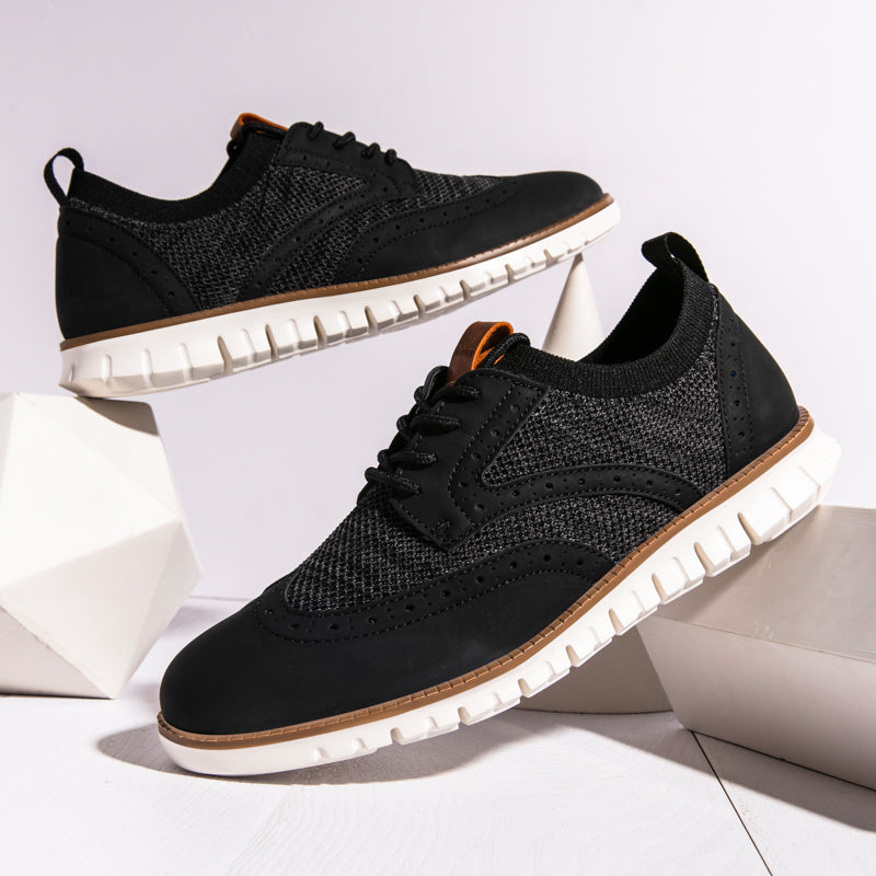 ⏰HOT SALE 50% OFF 🛒 - Men’s Premium Orthopedic Mesh Oxfords | Lace-Up Casual Dress Sneakers with Arch Support & All-Day Comfort