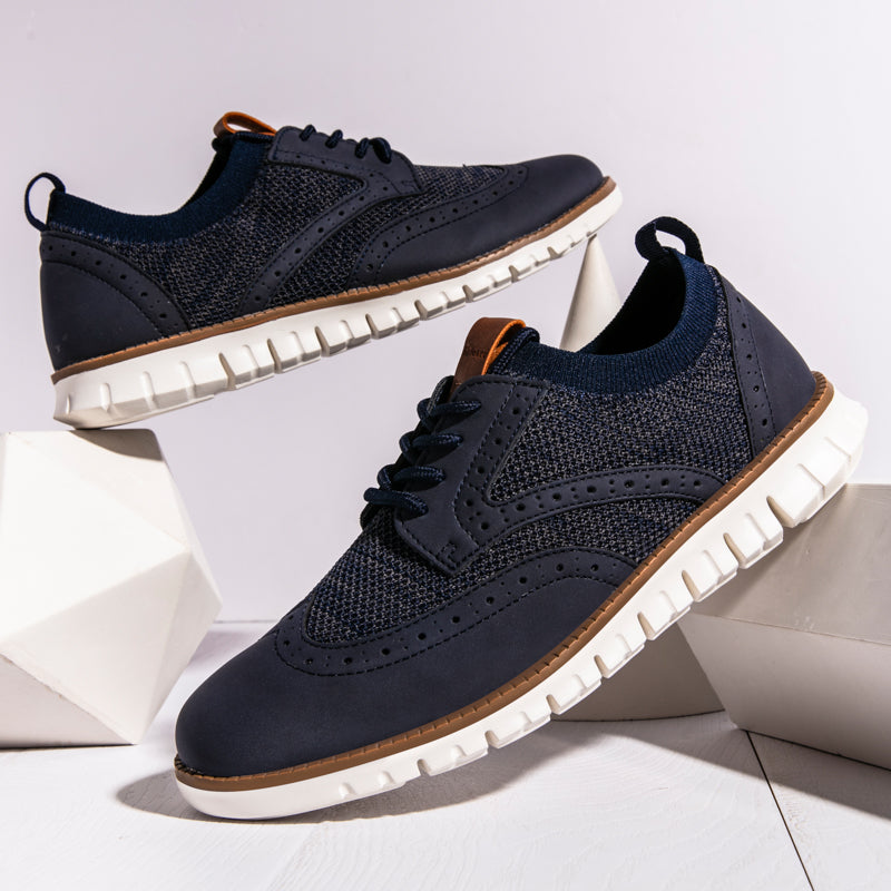 ⏰HOT SALE 50% OFF 🛒 - Men’s Premium Orthopedic Mesh Oxfords | Lace-Up Casual Dress Sneakers with Arch Support & All-Day Comfort