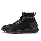 ⏰LAST DAY - 50% OFF🛒 Men’s Lightweight Knit Mid-Top Boots – Stretch Collar & Supportive Sole for Outdoor and Casual Wear
