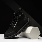 ⏰LAST DAY - 50% OFF🛒 Men’s Lightweight Knit Mid-Top Boots – Stretch Collar & Supportive Sole for Outdoor and Casual Wear