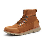 ⏰LAST DAY - 50% OFF🛒 Men’s Lightweight Knit Mid-Top Boots – Stretch Collar & Supportive Sole for Outdoor and Casual Wear