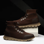 ⏰LAST DAY - 50% OFF🛒 Men’s Lightweight Knit Mid-Top Boots – Stretch Collar & Supportive Sole for Outdoor and Casual Wear