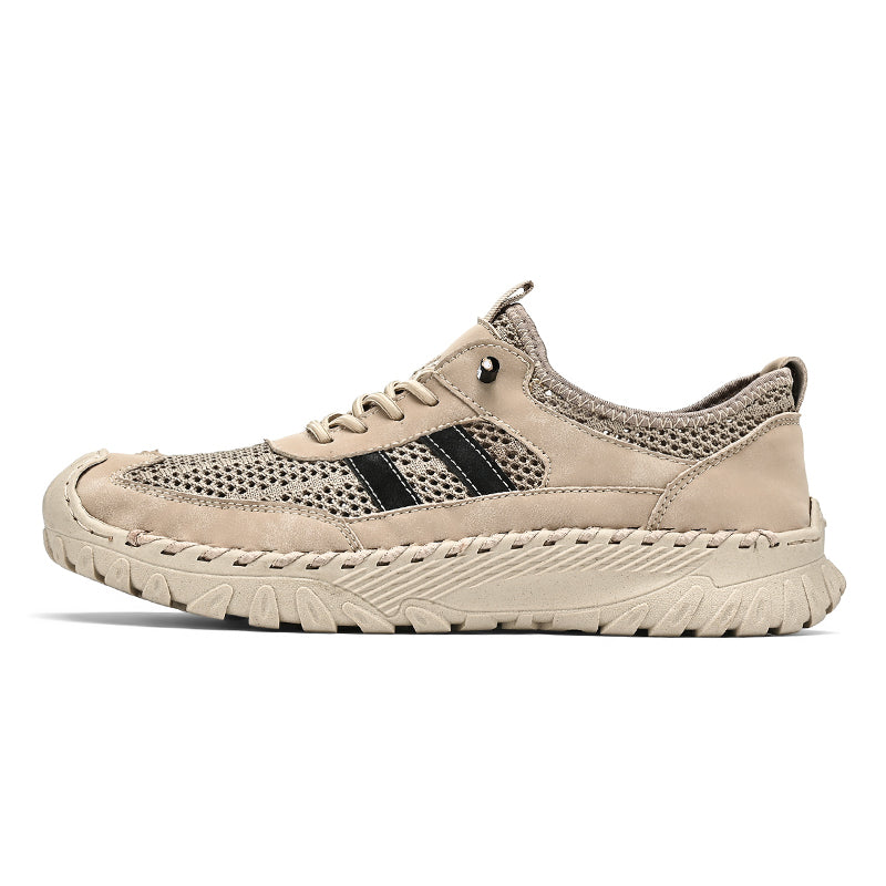 ⏰Limited Time 50% OFF🛒  Men's Slip-On Orthopedic Leather Hiking Shoes – Breathable Mesh, Durable Rubber Sole, Lightweight & Supportive