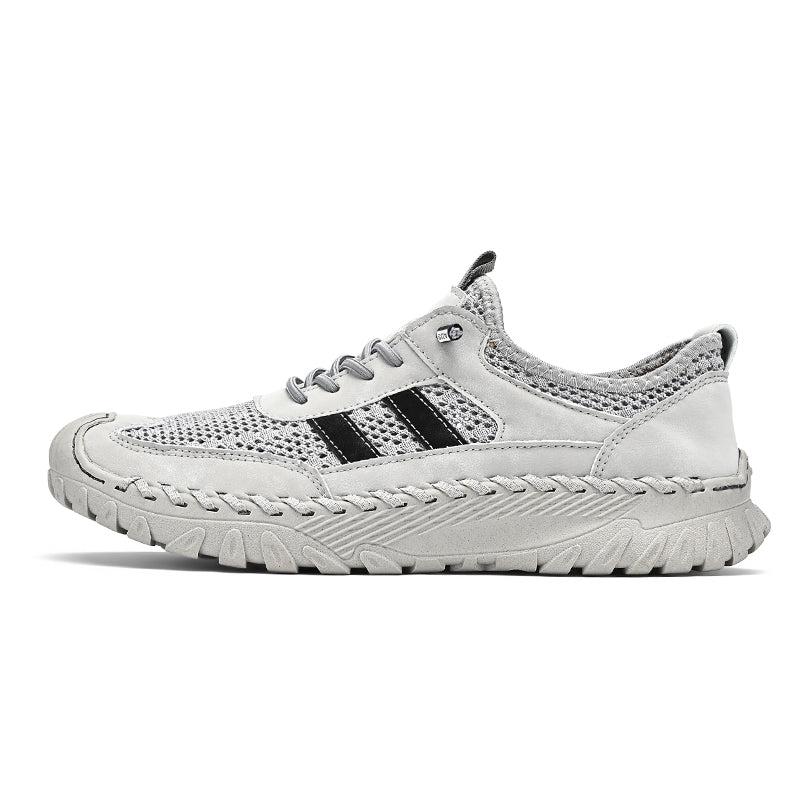 ⏰Limited Time 50% OFF🛒  Men's Slip-On Orthopedic Leather Hiking Shoes – Breathable Mesh, Durable Rubber Sole, Lightweight & Supportive