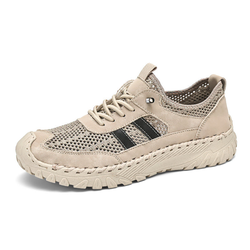 ⏰Limited Time 50% OFF🛒  Men's Slip-On Orthopedic Leather Hiking Shoes – Breathable Mesh, Durable Rubber Sole, Lightweight & Supportive