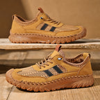 ⏰Limited Time 50% OFF🛒  Men's Slip-On Orthopedic Leather Hiking Shoes – Breathable Mesh, Durable Rubber Sole, Lightweight & Supportive