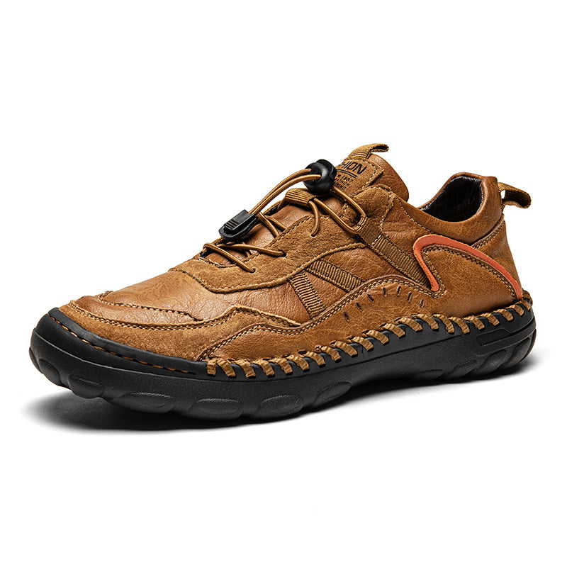 (⏰Clearance Sale-70%OFF🔥)Men's Premium Leather Walking Shoes with Arch Support, Hand-Sewn Casual Driving Shoes, Soft Non-Slip Outdoor Loafers, Easy Lace-Up, Comfortable and Durable
