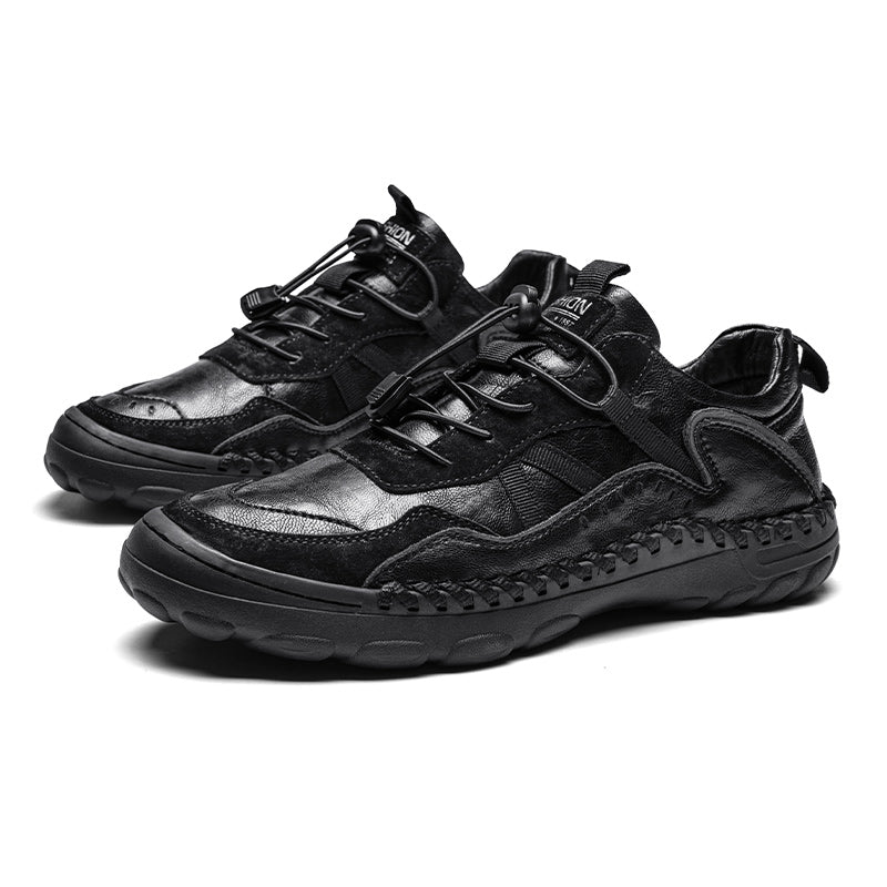 (⏰Clearance Sale-70%OFF🔥)Men's Premium Leather Walking Shoes with Arch Support, Hand-Sewn Casual Driving Shoes, Soft Non-Slip Outdoor Loafers, Easy Lace-Up, Comfortable and Durable
