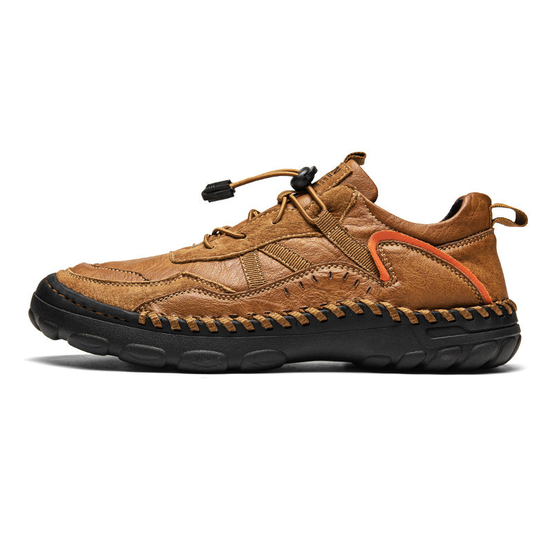 (⏰Clearance Sale-70%OFF🔥)Men's Premium Leather Walking Shoes with Arch Support, Hand-Sewn Casual Driving Shoes, Soft Non-Slip Outdoor Loafers, Easy Lace-Up, Comfortable and Durable