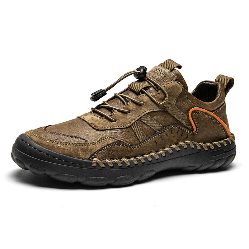 (⏰Clearance Sale-70%OFF🔥)Men's Premium Leather Walking Shoes with Arch Support, Hand-Sewn Casual Driving Shoes, Soft Non-Slip Outdoor Loafers, Easy Lace-Up, Comfortable and Durable