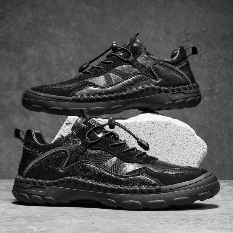 (⏰Clearance Sale-70%OFF🔥)Men's Premium Leather Walking Shoes with Arch Support, Hand-Sewn Casual Driving Shoes, Soft Non-Slip Outdoor Loafers, Easy Lace-Up, Comfortable and Durable