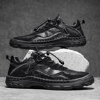 (⏰Clearance Sale-70%OFF🔥)Men's Premium Leather Walking Shoes with Arch Support, Hand-Sewn Casual Driving Shoes, Soft Non-Slip Outdoor Loafers, Easy Lace-Up, Comfortable and Durable