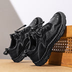 (⏰Clearance Sale-70%OFF🔥)Men's Premium Leather Walking Shoes with Arch Support, Hand-Sewn Casual Driving Shoes, Soft Non-Slip Outdoor Loafers, Easy Lace-Up, Comfortable and Durable