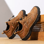 (⏰Clearance Sale-70%OFF🔥)Men's Premium Leather Walking Shoes with Arch Support, Hand-Sewn Casual Driving Shoes, Soft Non-Slip Outdoor Loafers, Easy Lace-Up, Comfortable and Durable