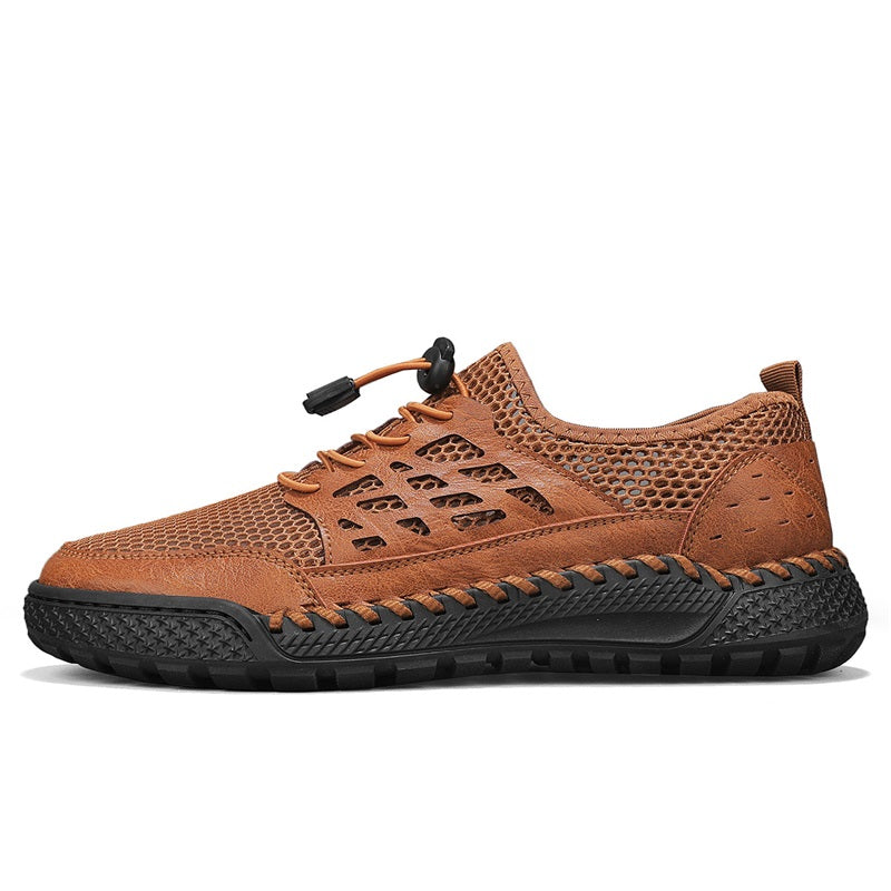 ⏰Limited Time 60% OFF🛒 Men's Breathable Mesh Walking Shoes – Lightweight & Quick-Dry, Supportive Leather Loafers
