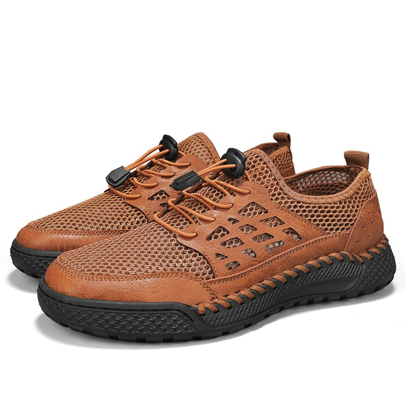 ⏰Limited Time 60% OFF🛒 Men's Breathable Mesh Walking Shoes – Lightweight & Quick-Dry, Supportive Leather Loafers