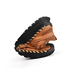 (⏰LAST DAY-70% OFF🛒)Men’s Genuine Leather Loafers – Breathable Mesh Slip-On Casual Shoes with Arch Support, Wide Toe Design, Hand-Sewn Stitching & Anti-Slip Sole for Work & Driving