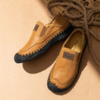 (⏰LAST DAY-70% OFF🛒)Men’s Genuine Leather Outdoor Loafers – Arch Support Slip-On Hiking Walking Shoes, Breathable & Anti-Slip Driving Casual Shoes for Work & Everyday Use