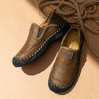 (⏰LAST DAY-70% OFF🛒)Men’s Genuine Leather Outdoor Loafers – Arch Support Slip-On Hiking Walking Shoes, Breathable & Anti-Slip Driving Casual Shoes for Work & Everyday Use