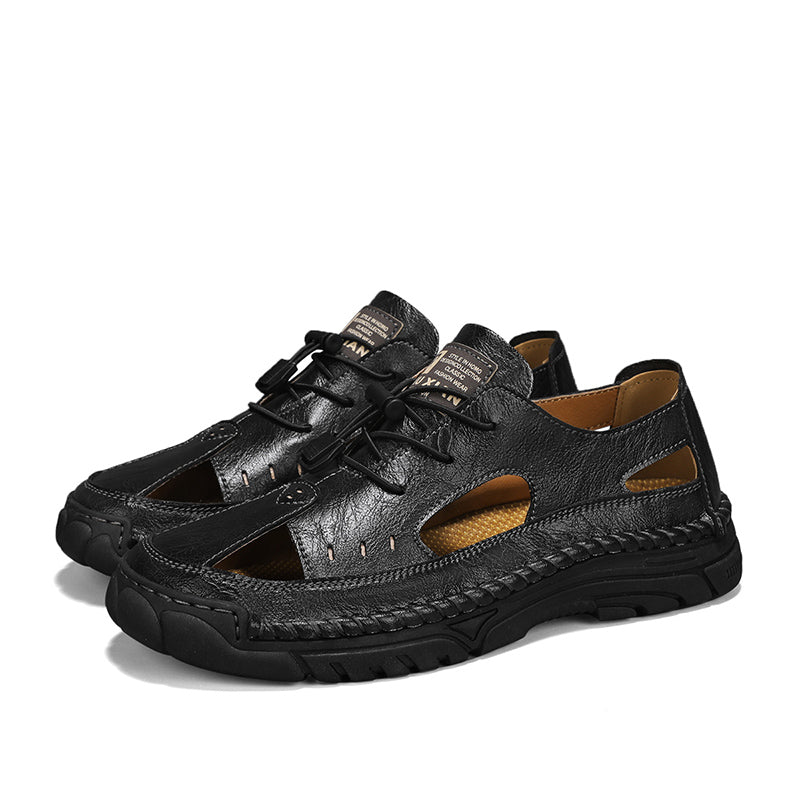 (🎁Free Orthotic Insoles🔥)Men’s Outdoor Slip-On Shoes – Anti-Slip Rubber Sole, Comfortable Lining, Arch Support, Wide Toe Box, Handmade Casual Hiking & Work