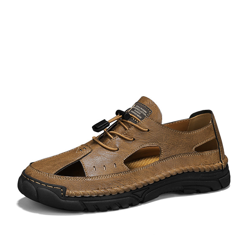 (🎁Free Orthotic Insoles🔥)Men’s Outdoor Slip-On Shoes – Anti-Slip Rubber Sole, Comfortable Lining, Arch Support, Wide Toe Box, Handmade Casual Hiking & Work